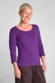Viskose Shirt 3/4-Arm für Damen in Violett - fair produziert