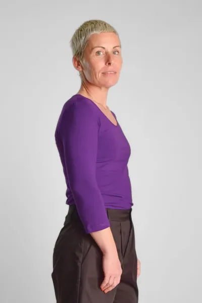 Viskose Shirt 3/4-Arm für Damen in Violett - fair produziert