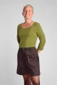 Viskose Shirt 3/4-Arm für Damen in Olivgrün - fair produziert