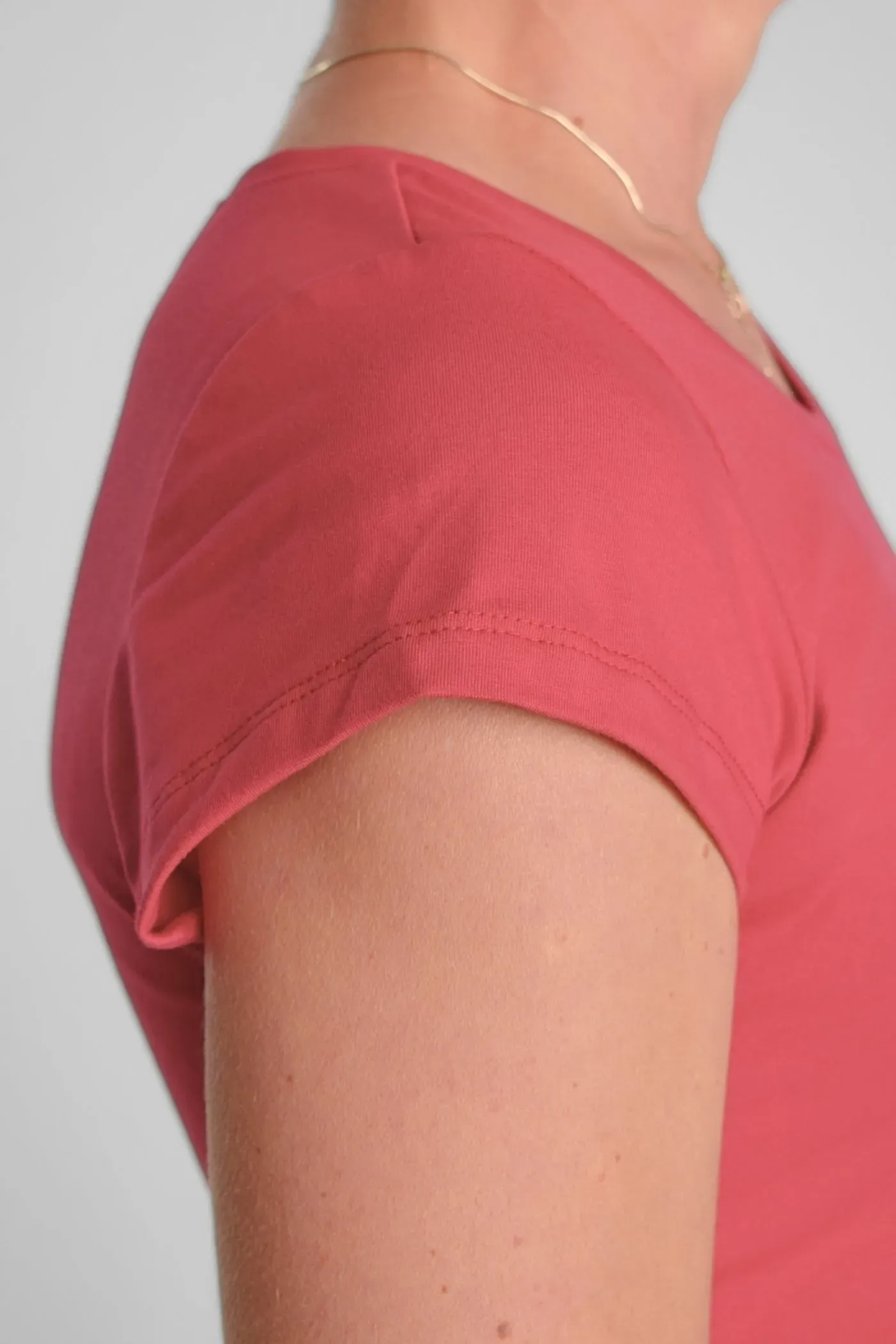 Rotes Bio-Baumwolle T-Shirt für Damen – Rundhals – Green Potatoes