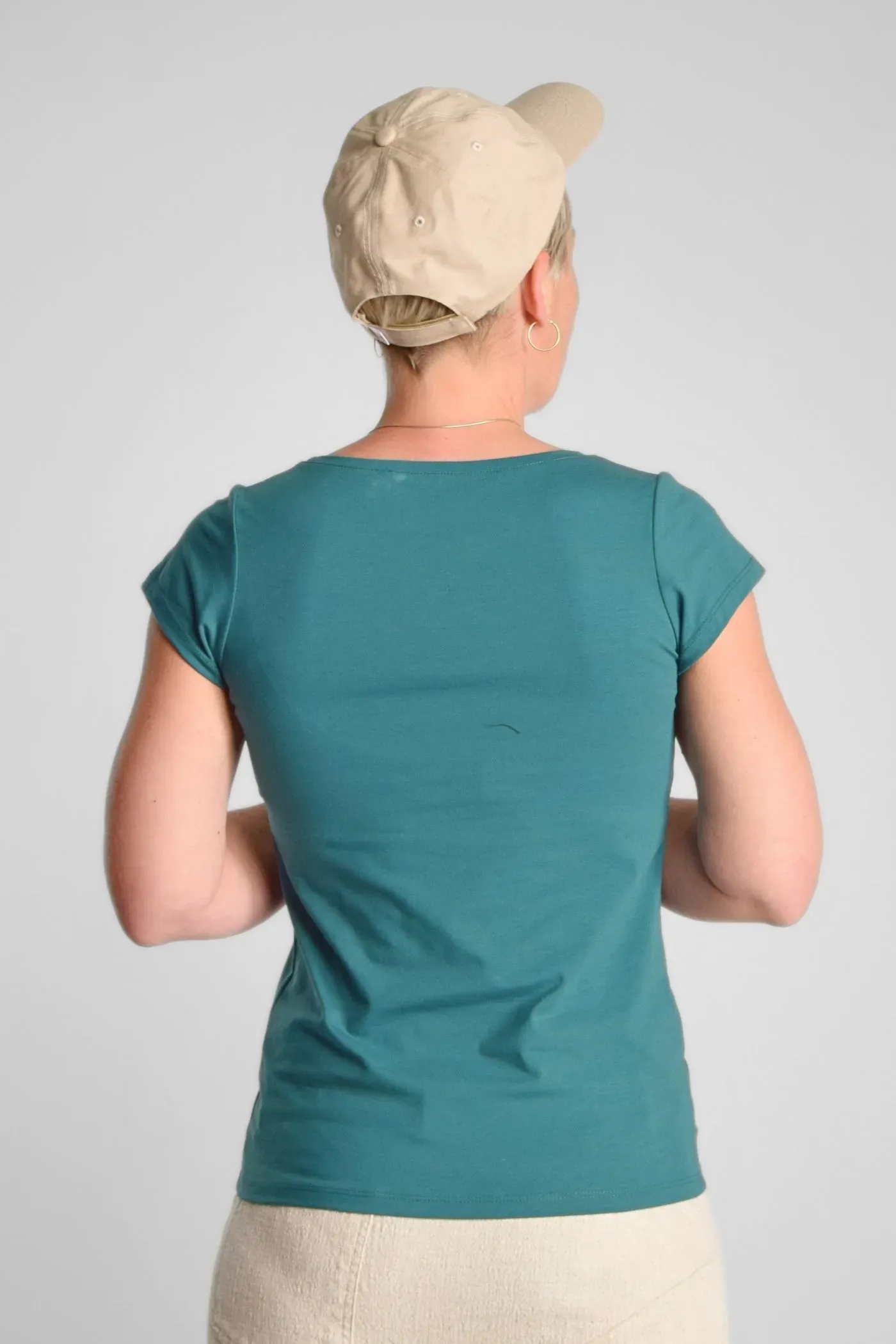 Bio-Baumwolle T-Shirt für Damen in Petrol – Rundhals – Green Potatoes