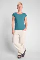 Bio-Baumwolle T-Shirt für Damen in Petrol – Rundhals – Green Potatoes
