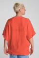 Rotes Oversize Shirt für Damen – Cupro & Rundhals – Potatoes