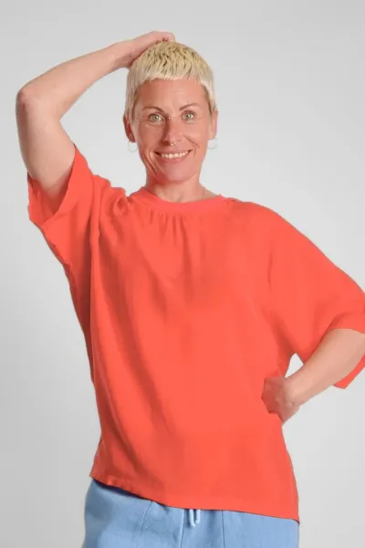 Oversize Shirt Mae Cupro - orange rot