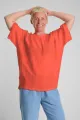 Rotes Oversize Shirt für Damen – Cupro & Rundhals – Potatoes