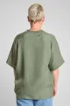 Grünes Oversize Shirt für Damen – Cupro & Rundhals – Potatoes