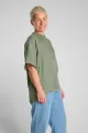 Grünes Oversize Shirt für Damen – Cupro & Rundhals – Potatoes