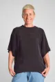 Schwarzes Oversize Shirt für Damen – Cupro & Rundhals – Potatoes