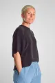 Schwarzes Oversize Shirt für Damen – Cupro & Rundhals – Potatoes