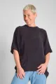 Schwarzes Oversize Shirt für Damen – Cupro & Rundhals – Potatoes