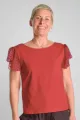 Top "Oda" Bio Volant Ärmel - rot