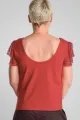 Rotes Bio Top für Damen – Bio-Baumwolle & Rüschen – Green Potatoes