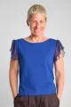 Top "Oda" Bio Volant Ärmel - royal blue