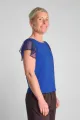 Blaues Bio Top für Damen – Bio-Baumwolle & Rüschen – Green Potatoes