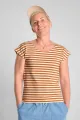 Top "Trude" Baumwolle - terra beige gestreift