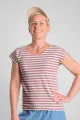 Top "Trude" Baumwolle - altrosa beige gestreift