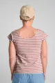 Rückansicht auf Top "Thrude" in rosa beige gestreift