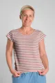 frontale Sicht auf Top "Thrude" in rosa beige gestreift