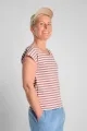 Gestreiftes Top für Damen Altrosa Beige – Baumwolle – Potatoes