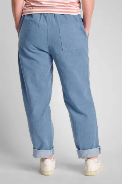 Schlupfhose aus Baumwolle für Damen in heller Jeans - Slow Fashion