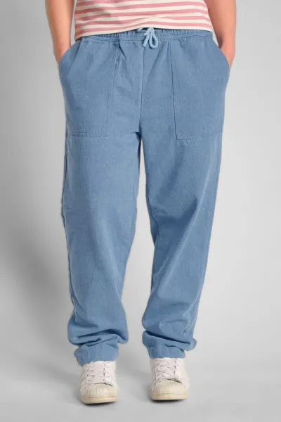 Schlupfhose aus Baumwolle für Damen in heller Jeans - Slow Fashion