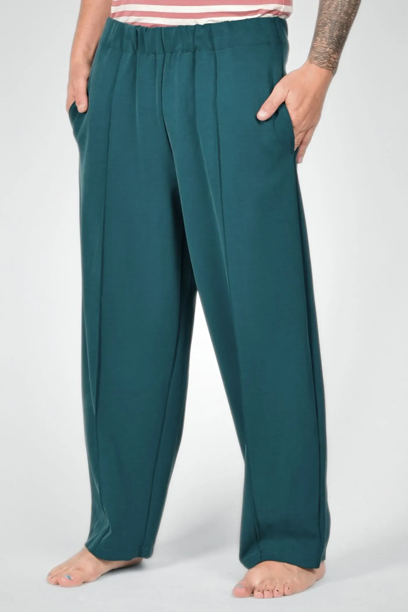 Weite Unisex-Schlupfhose aus Modal in Petrol - Slow Fashion