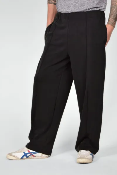 Weite Unisex-Schlupfhose aus Modal in Schwarz - Slow Fashion