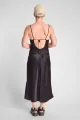 Langes A-Linien Kleid aus Viskose - schwarz - Potatoes