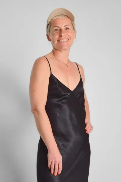 Langes A-Linien Kleid aus Viskose - schwarz - Potatoes