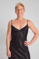 Langes A-Linien Kleid aus Viskose - schwarz - Potatoes