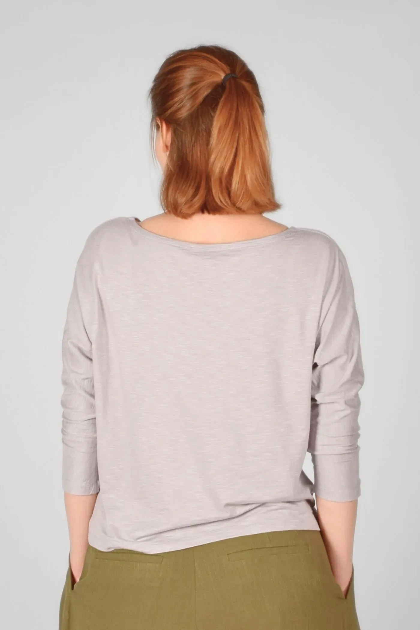 Viskose Shirt für Damen hellgrau 3/4-Arm – Potatoes