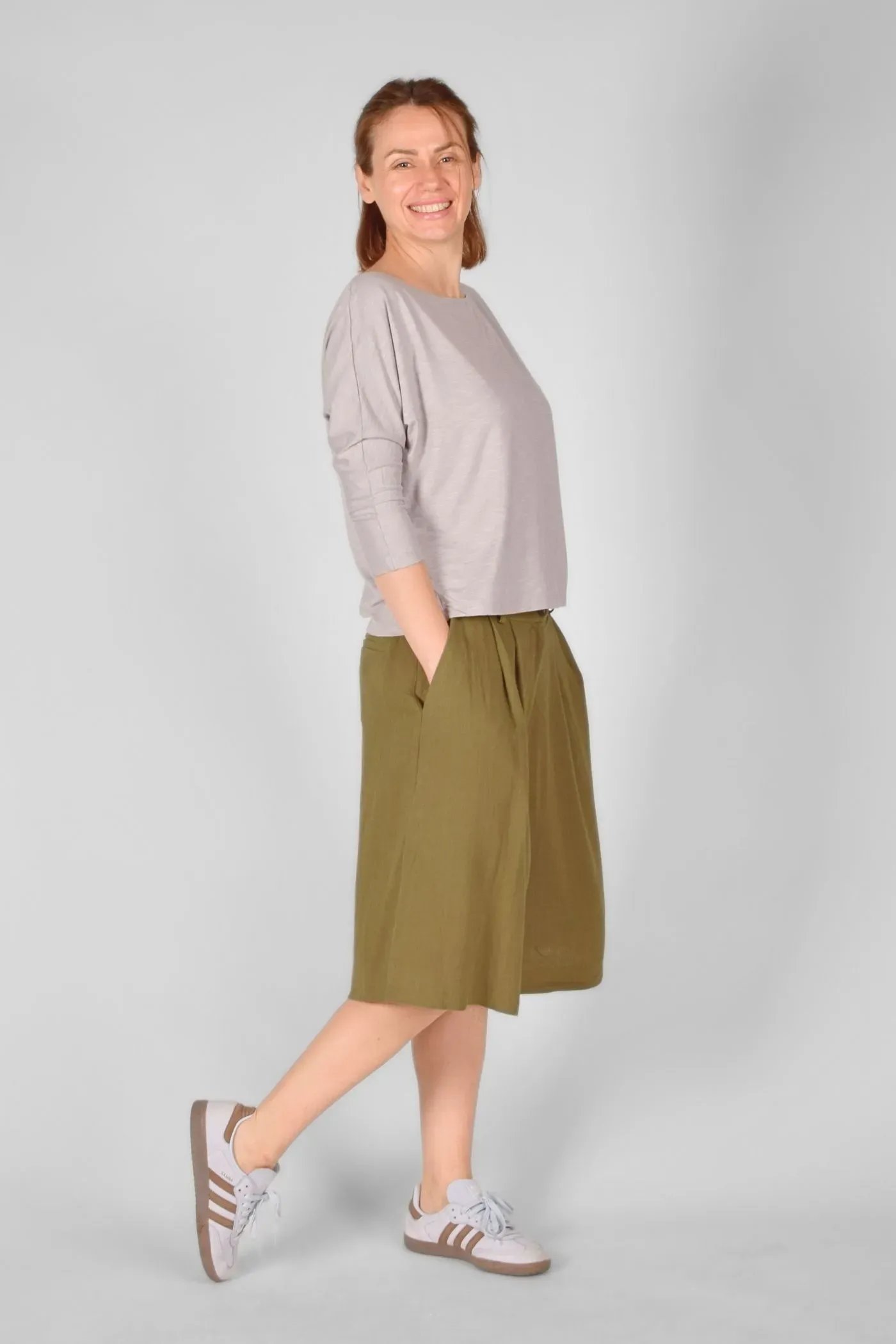 Viskose Shirt für Damen hellgrau 3/4-Arm – Potatoes