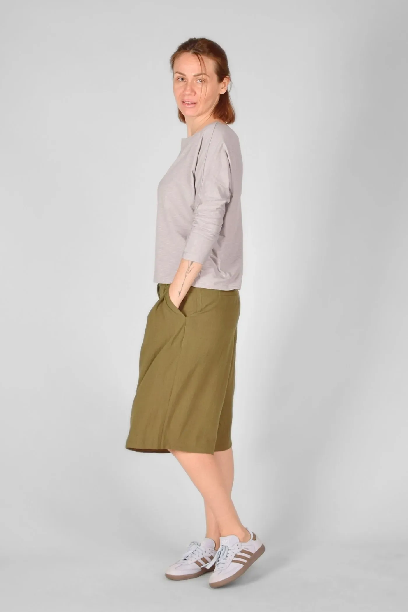 Viskose Shirt für Damen hellgrau 3/4-Arm – Potatoes
