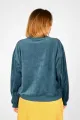 Samt Nicki Pullover für Damen in Petrol - fair produziert - Potatoes