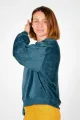 Samt Nicki Pullover für Damen in Petrol - fair produziert - Potatoes