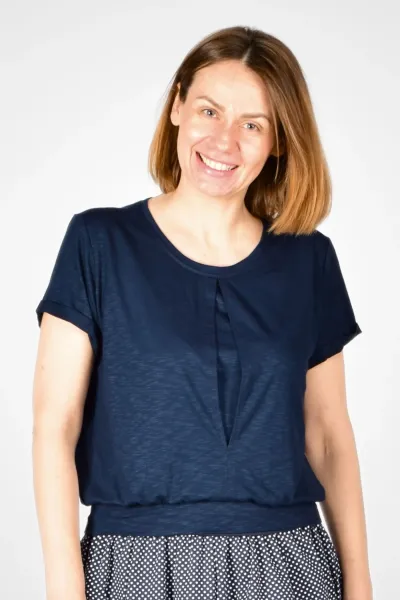 Viskose Top für Damen in Dunkelblau - fair produziert - Potatoes