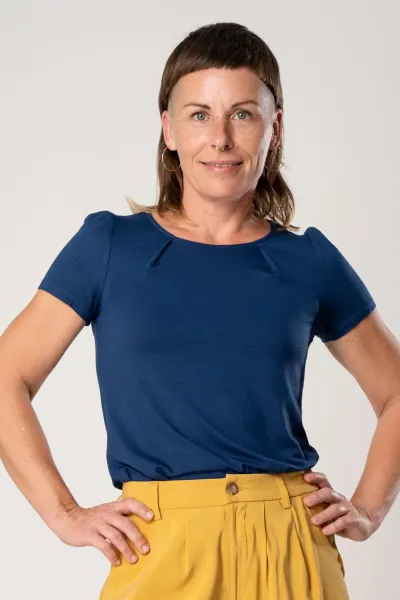Viskose T-Shirt für Damen in Blau - fair produziert - Potatoes