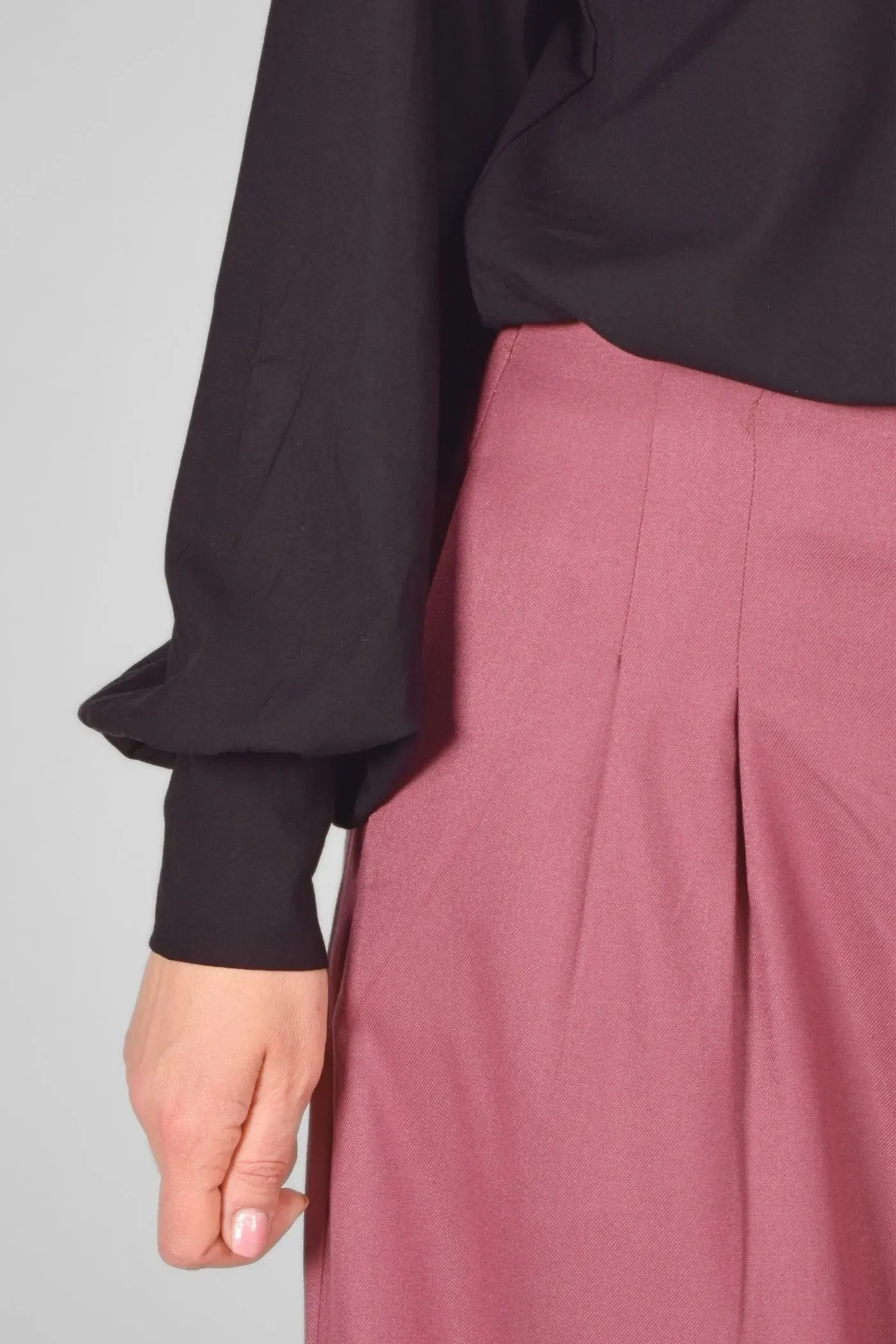 Viskose Bluse für Damen Langarm - Schwarz - Adrett
