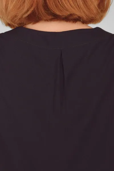 Viskose Bluse für Damen Langarm - Schwarz - Adrett