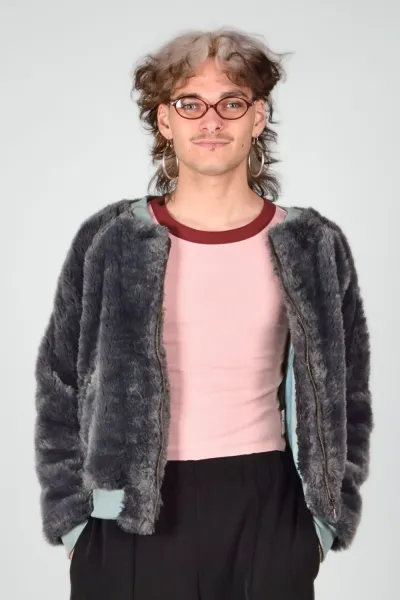 Blouson Jacke Frederike - grauer Plüsch Gorilla