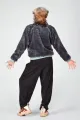 Graue Plüsch Blouson-Jacke für Damen - Kunstfell - Potatoes