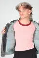 Graue Plüsch Blouson-Jacke für Damen - Kunstfell - Potatoes