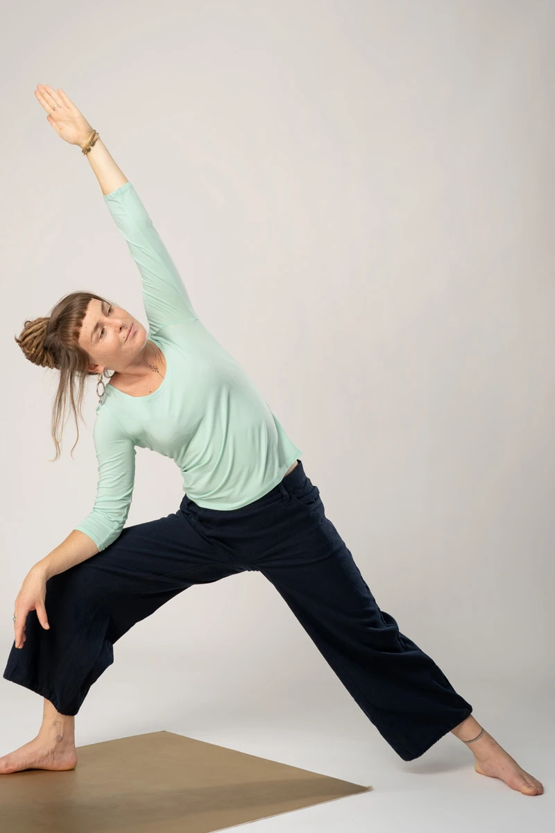 Viskose Shirt 3/4-Arm für Damen in Mintgrün Adrett seitliche Ansicht