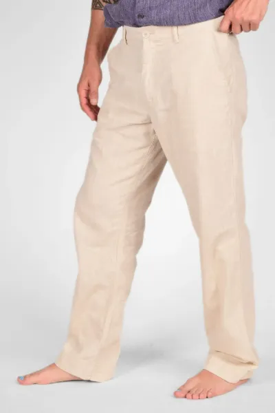 Chino Hose für Herren - Leinen in Beige - Helden & Halunken