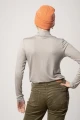 Rollkragenshirt für Damen aus Viskose Grau Rückansicht