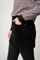 Minirock Cord "Jane Mini" Schwarz für Damen Breitcord Schwarz Detailaufnahme von Rocktasche
