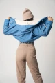 High Waist Hose für Damen Beige Baumwolle Detailansicht Rückseite