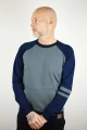 Sweatshirt für Herren aus Baumwolle in Blau und Grau Frontansicht