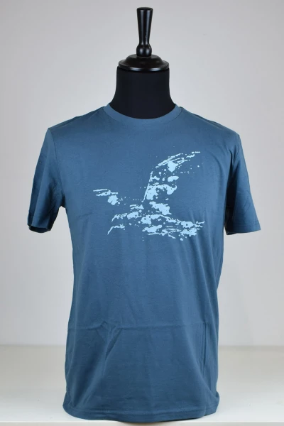 Greenbomb Herren T-Shirt mit Möwenmotiv in blau von vorne