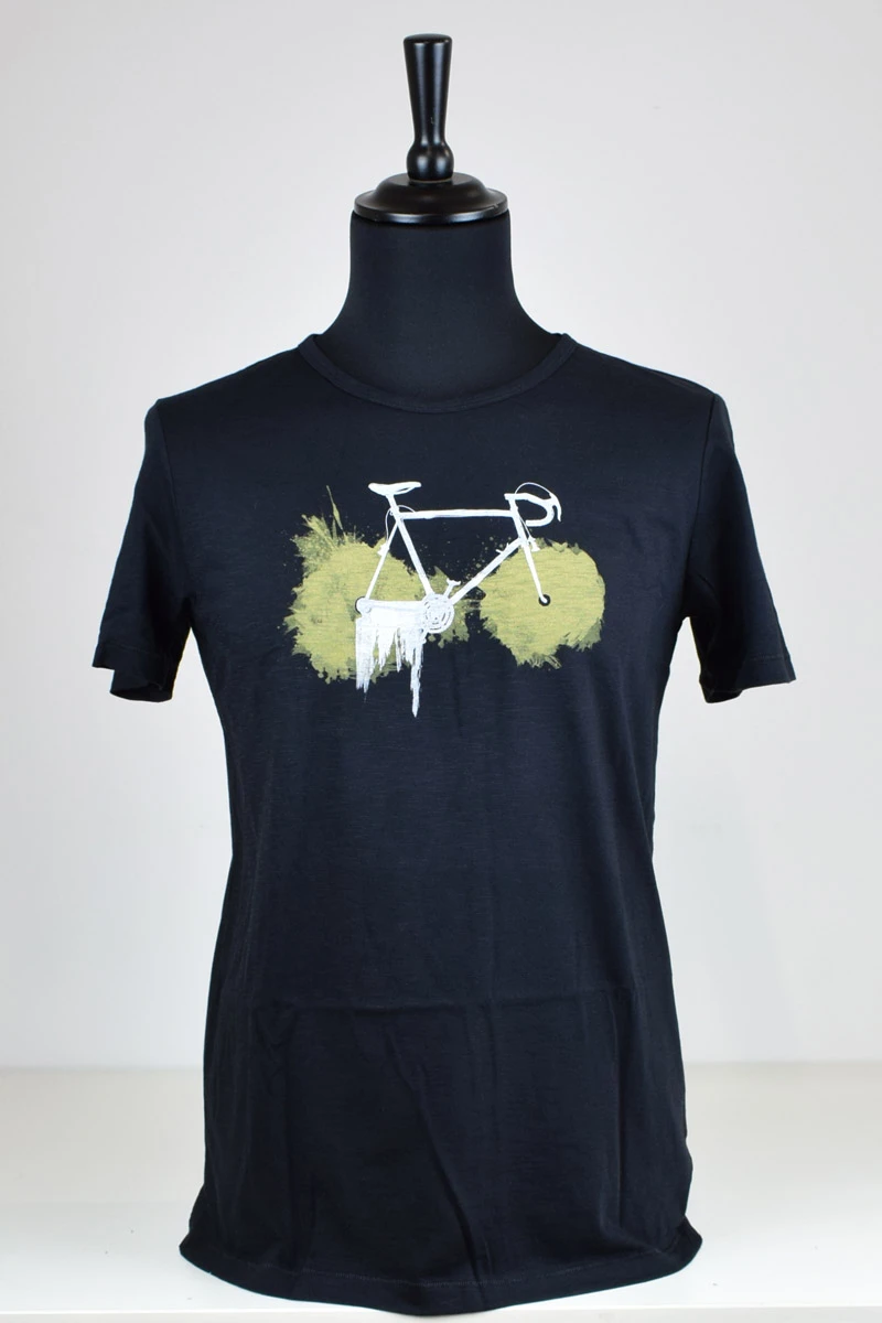 Greenbomb T-Shirt aus Biobaumwolle Motiv Bike Paint in Schwarz Frontansicht